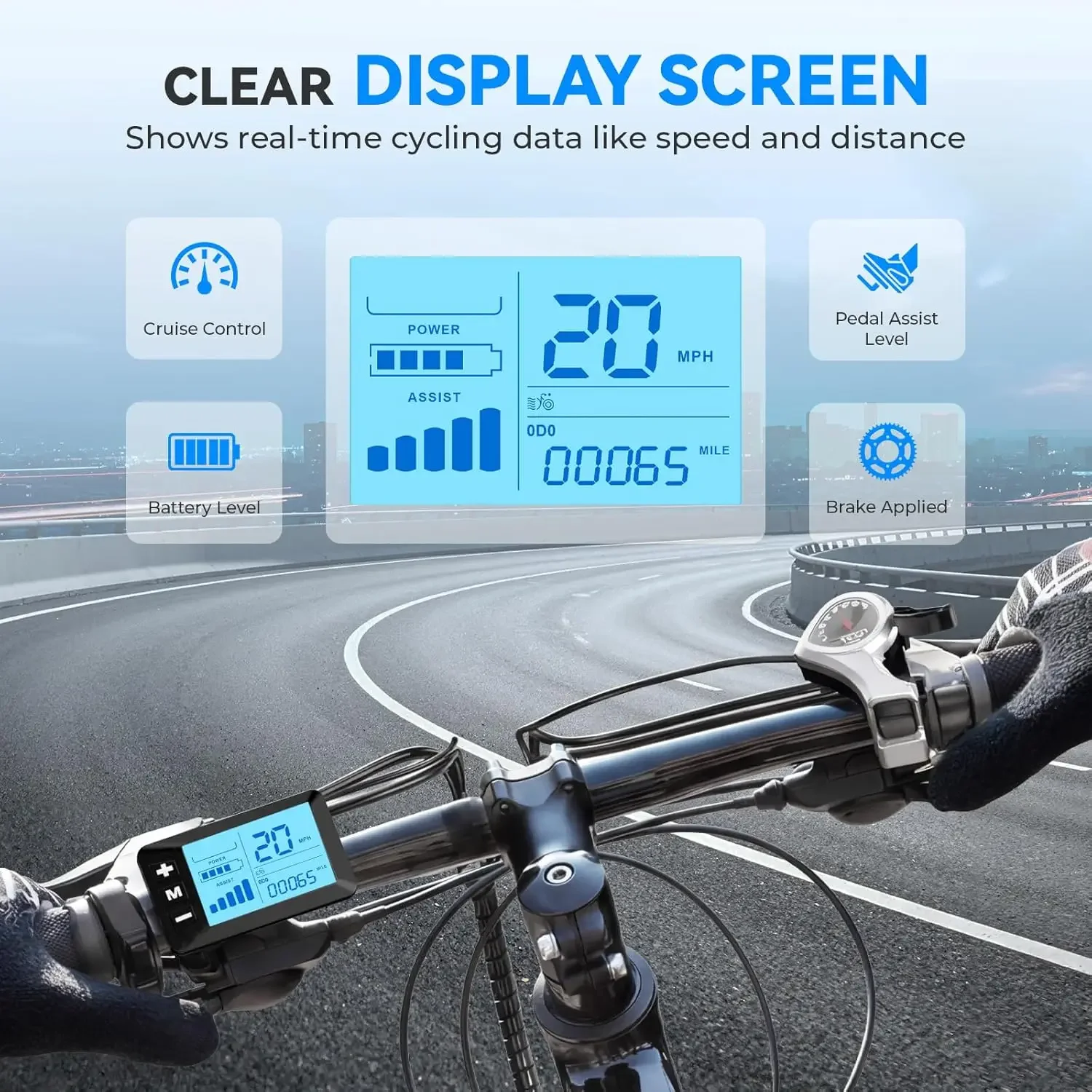 Mountain Biking App - دراجة كهربائية 26 بوصة للبالغين والمراهقين،